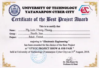 Robot Flutist award certificate